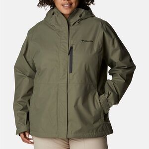 Columbia Women's Stone Green Hooded Rain Jacket